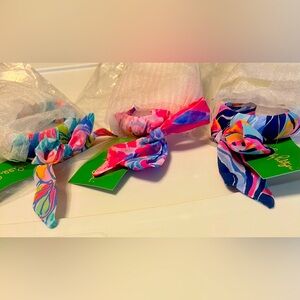 New Lilly Pulitzer Set of 3 Fabric Covered Bangles 3 Prints